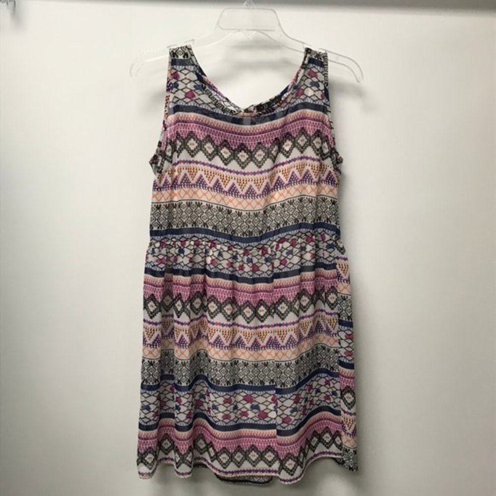 NWOT BeBop Printed Boho Sheer Cami Skater Dress